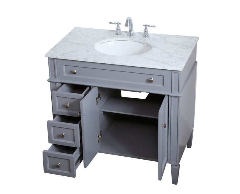 Elegant Lighting VF12536GR Single Bathroom Vanity, Grey