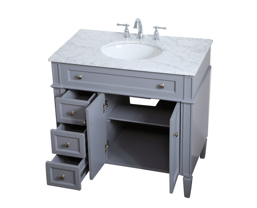 Elegant Lighting VF12536GR Single Bathroom Vanity, Grey