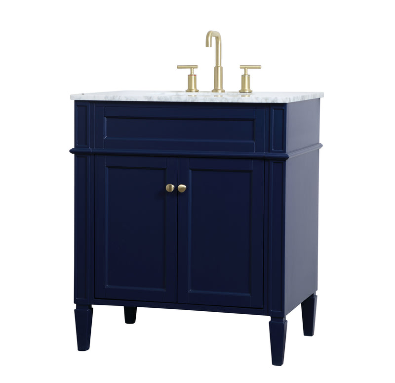 Elegant Lighting VF12530BL Single Bathroom Vanity, blue
