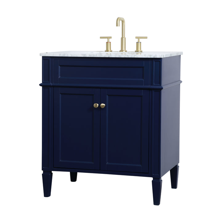 Elegant Lighting VF12530BL Single Bathroom Vanity, blue
