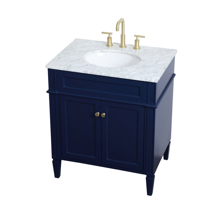 Elegant Lighting VF12530BL Single Bathroom Vanity, blue