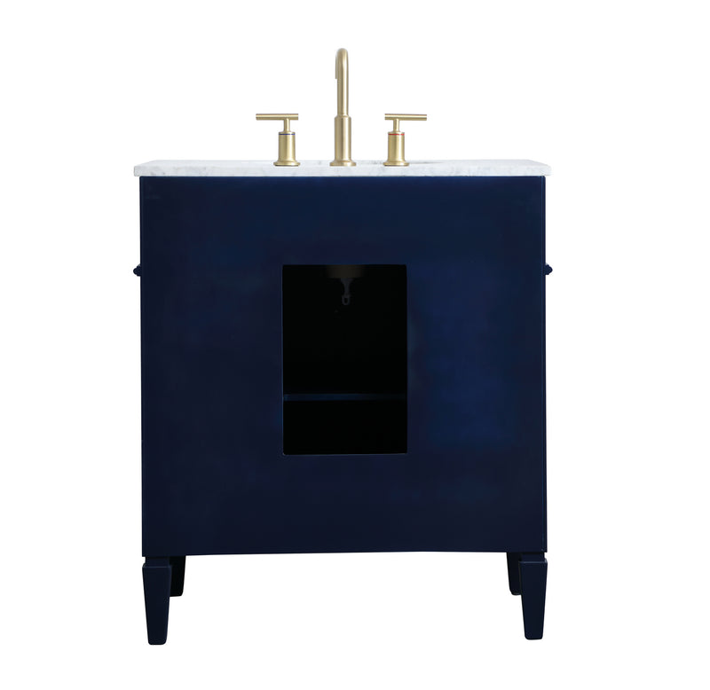 Elegant Lighting VF12530BL Single Bathroom Vanity, blue
