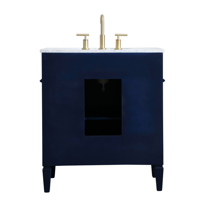Elegant Lighting VF12530BL Single Bathroom Vanity, blue