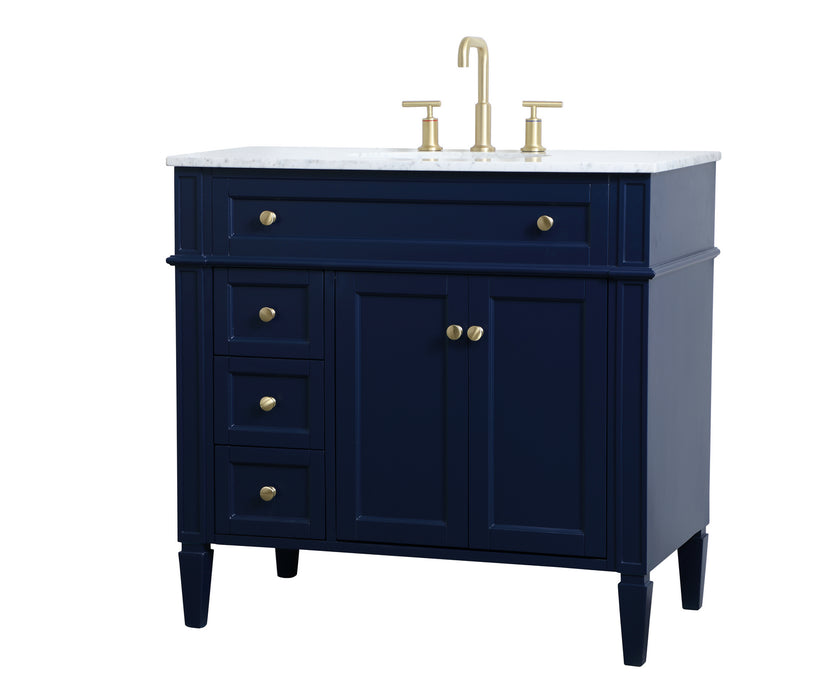 Elegant Lighting VF12536BL Single Bathroom Vanity, blue