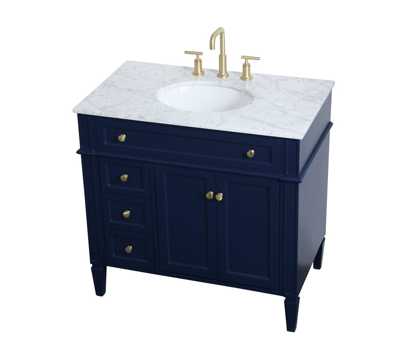 Elegant Lighting VF12536BL Single Bathroom Vanity, blue