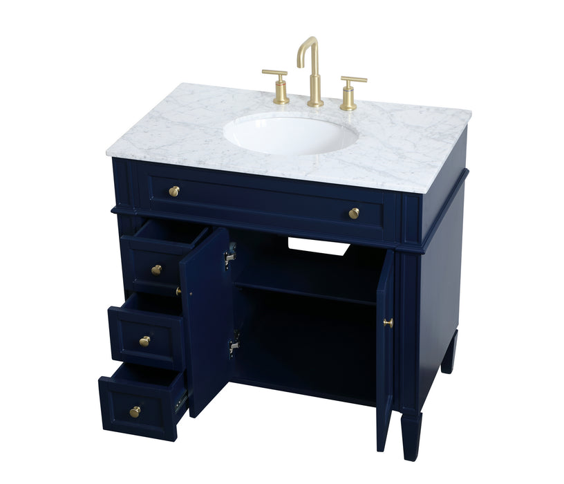 Elegant Lighting VF12536BL Single Bathroom Vanity, blue