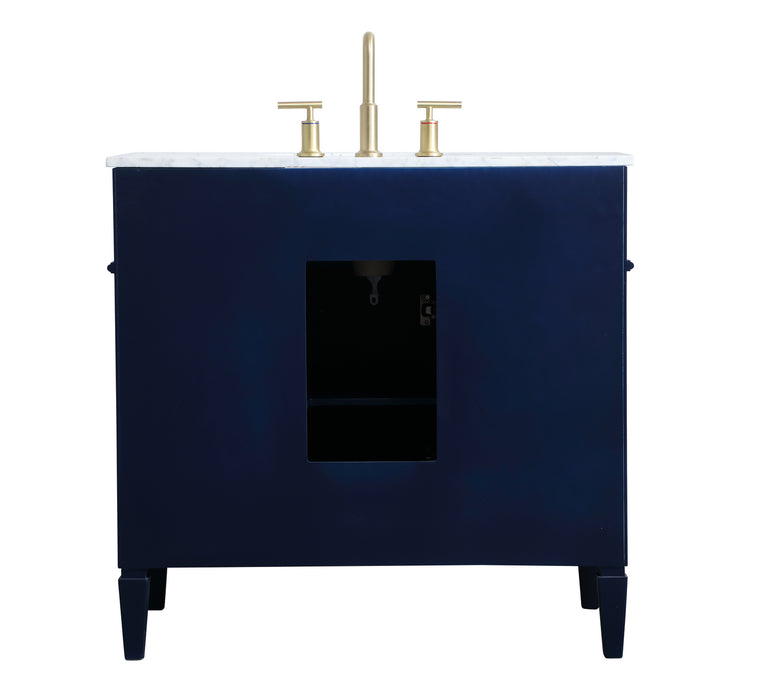 Elegant Lighting VF12536BL Single Bathroom Vanity, blue