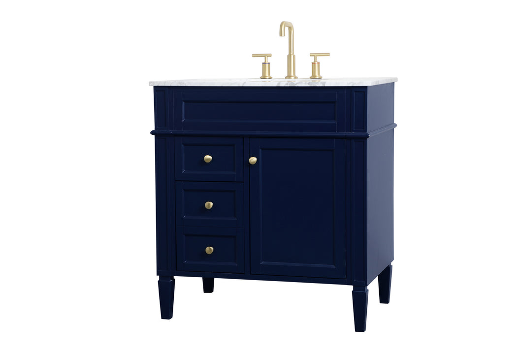 Elegant Lighting VF12532BL Single Bathroom Vanity, blue
