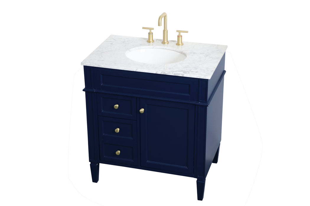 Elegant Lighting VF12532BL Single Bathroom Vanity, blue
