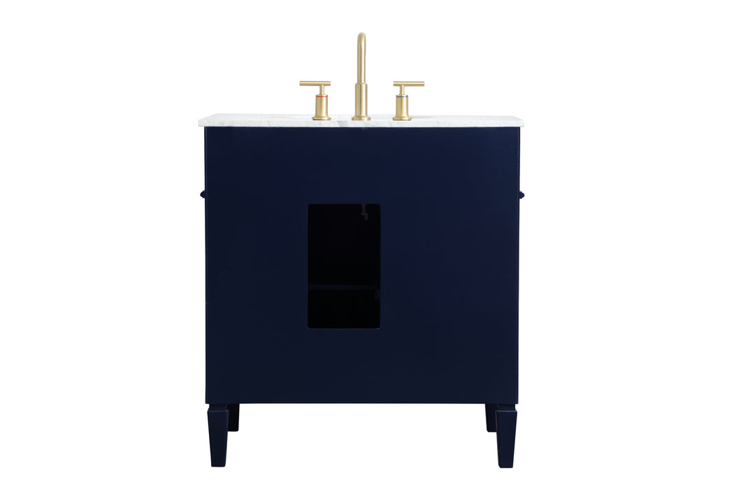 Elegant Lighting VF12532BL Single Bathroom Vanity, blue
