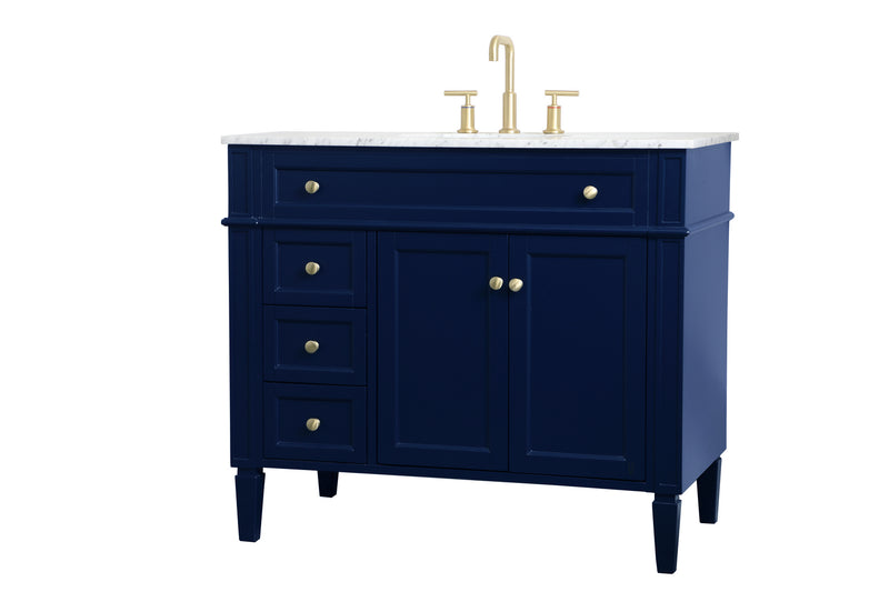 Elegant Lighting VF12540BL Single Bathroom Vanity, blue