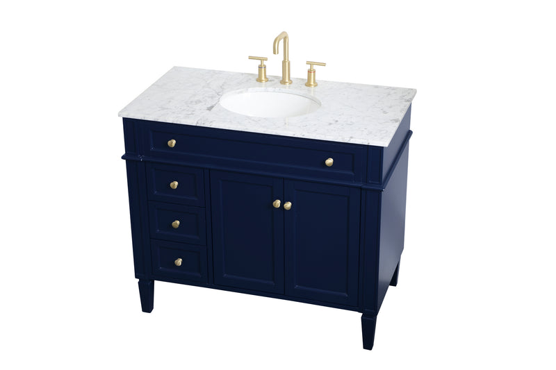 Elegant Lighting VF12540BL Single Bathroom Vanity, blue