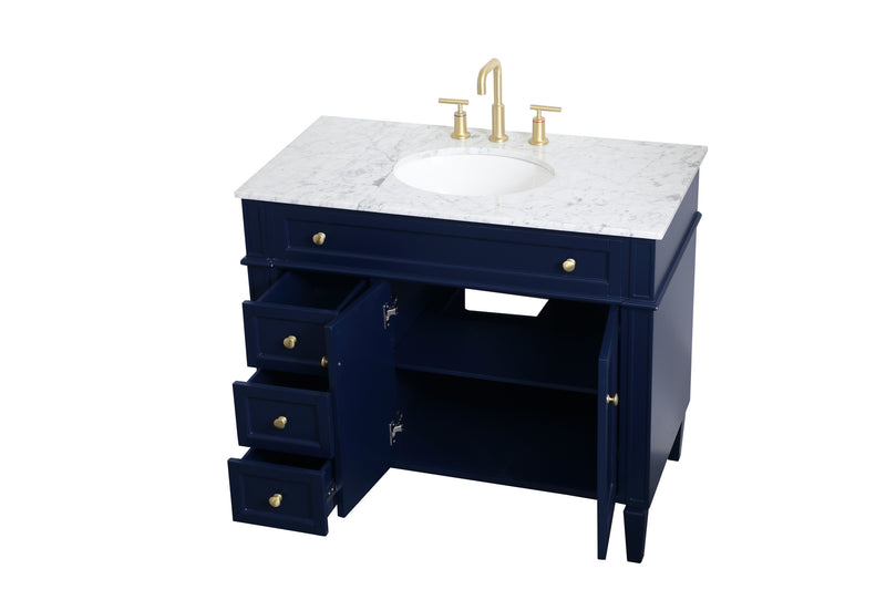 Elegant Lighting VF12540BL Single Bathroom Vanity, blue