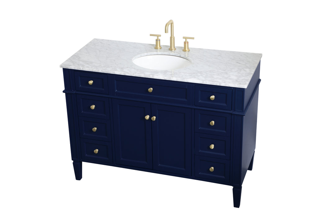 Elegant Lighting VF12548BL Single Bathroom Vanity, blue