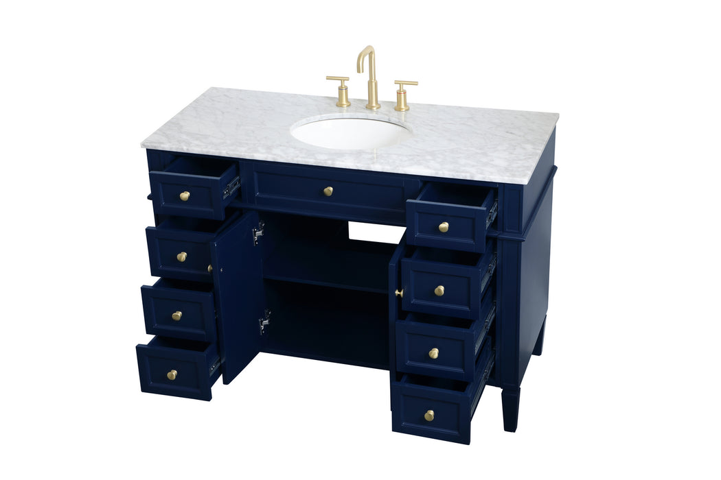 Elegant Lighting VF12548BL Single Bathroom Vanity, blue