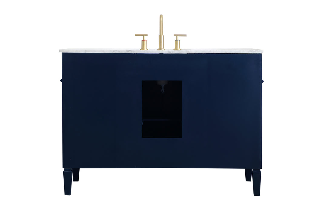 Elegant Lighting VF12548BL Single Bathroom Vanity, blue