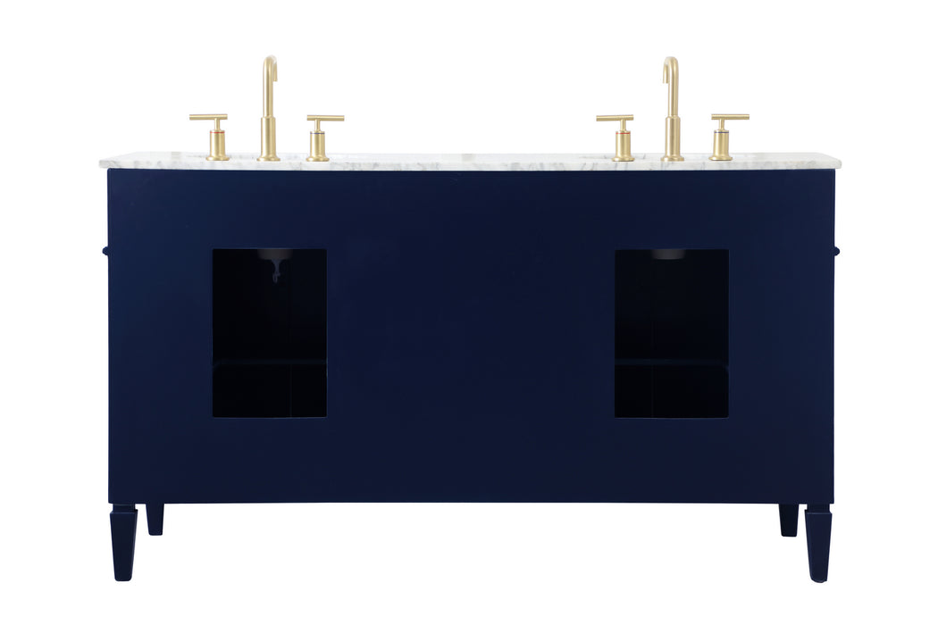 Elegant Lighting VF12560DBL Double Bathroom Vanity, blue