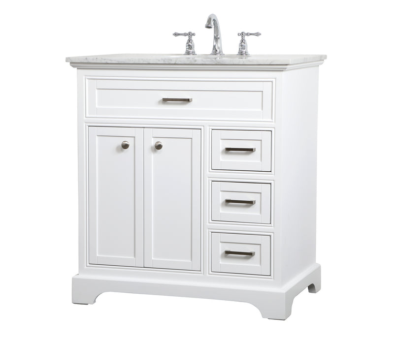 Elegant Lighting VF15032WH Single Bathroom Vanity, White
