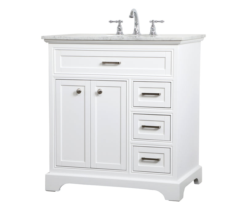 Elegant Lighting VF15032WH Single Bathroom Vanity, White