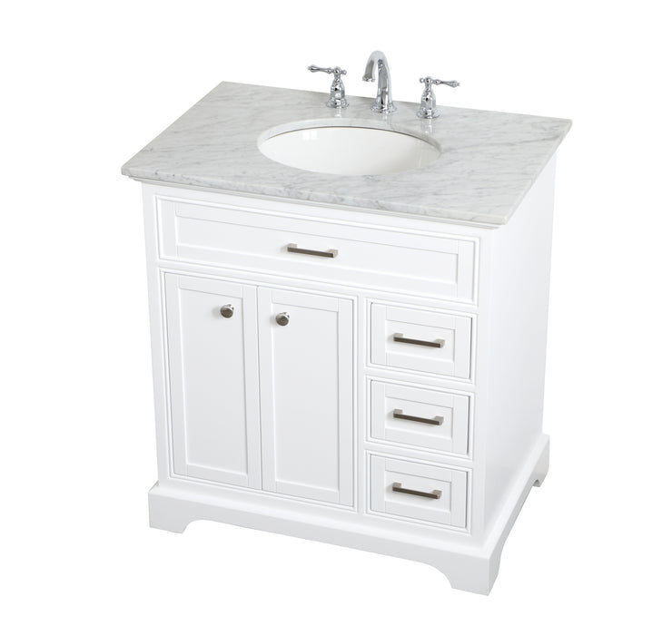 Elegant Lighting VF15032WH Single Bathroom Vanity, White