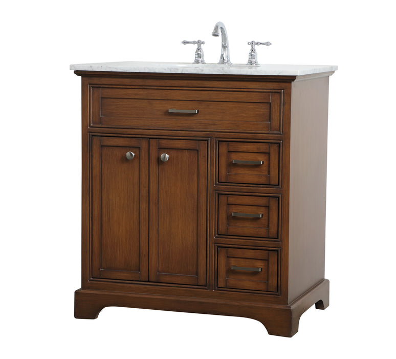 Elegant Lighting VF15032TK Single Bathroom Vanity, Teak