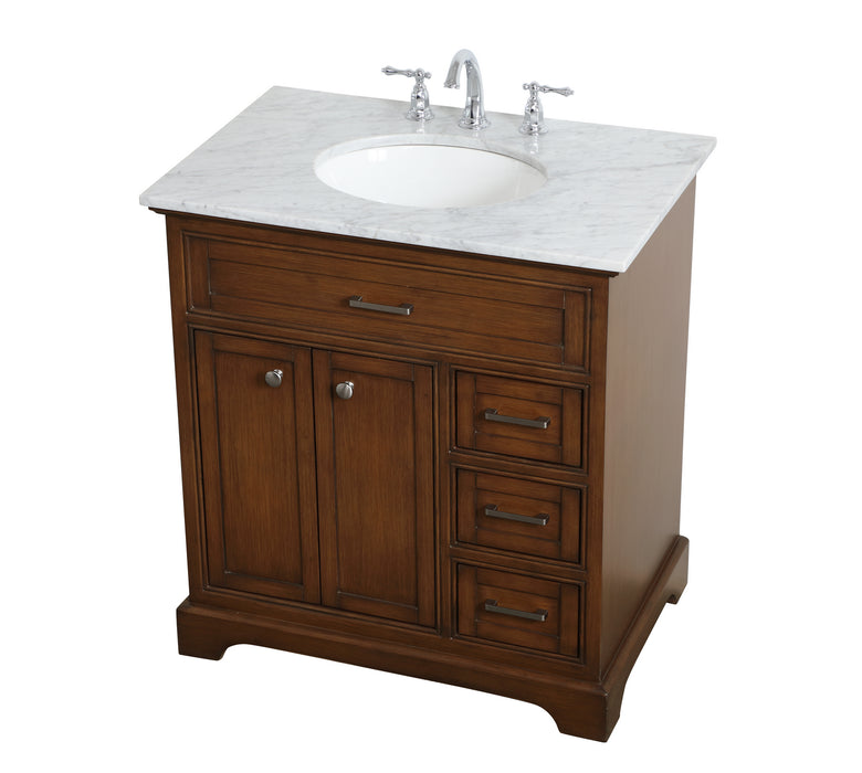 Elegant Lighting VF15032TK Single Bathroom Vanity, Teak