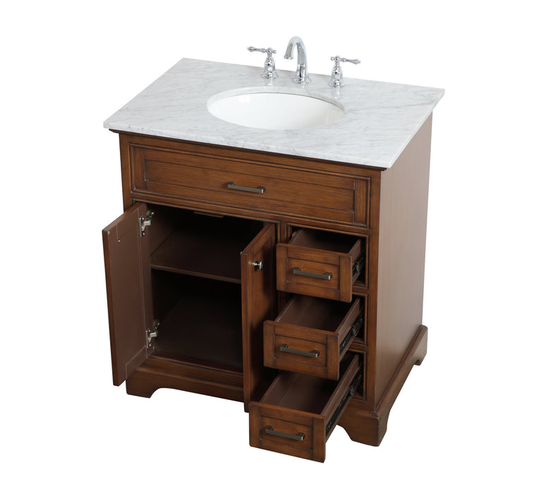 Elegant Lighting VF15032TK Single Bathroom Vanity, Teak