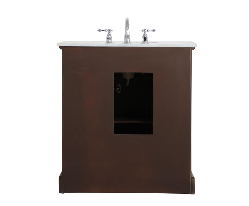 Elegant Lighting VF15032TK Single Bathroom Vanity, Teak