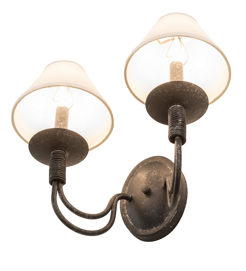 Meyda Tiffany 119083 Two Light Wall Sconce, Smoke