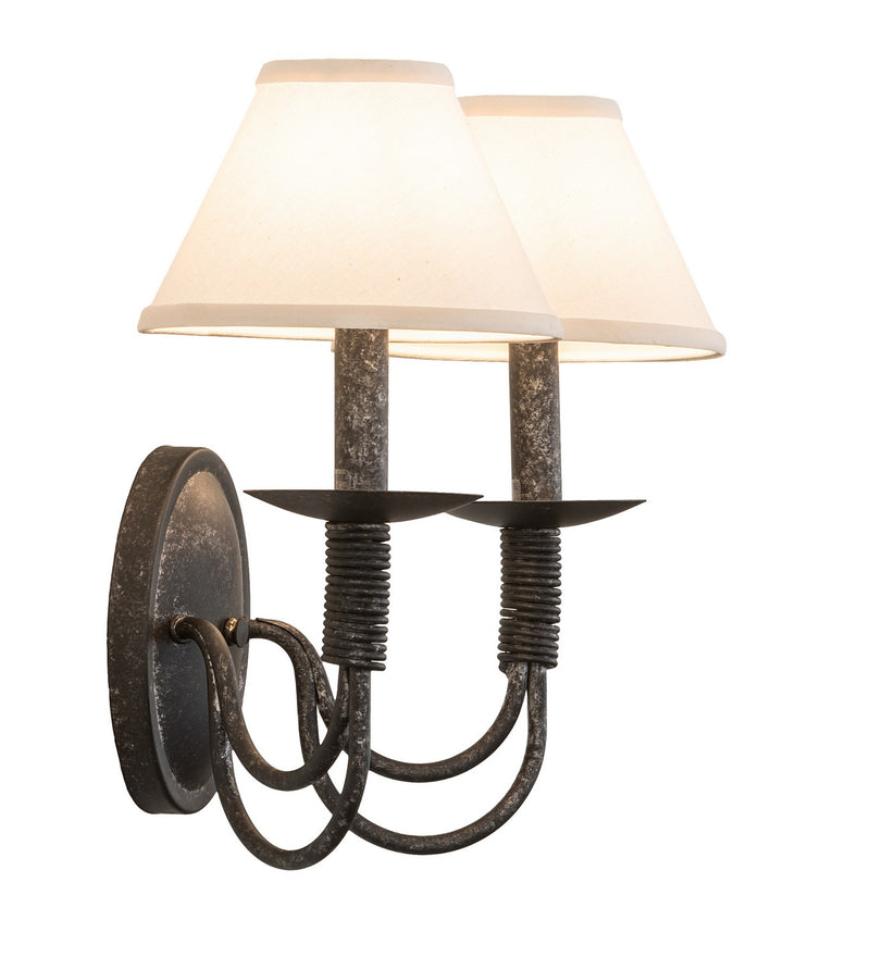 Meyda Tiffany 119083 Two Light Wall Sconce, Smoke