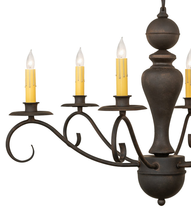 Meyda Tiffany 119639 Six Light Chandelier, Chestnut