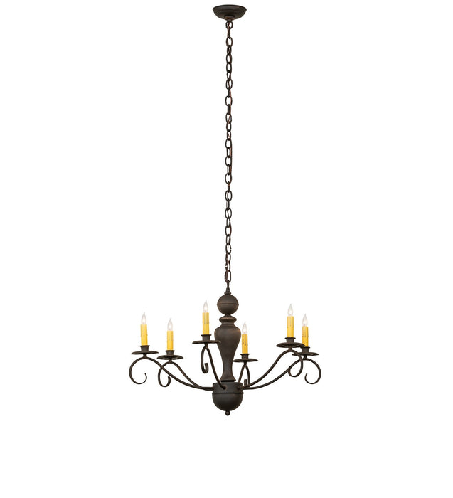 Meyda Tiffany 119639 Six Light Chandelier, Chestnut