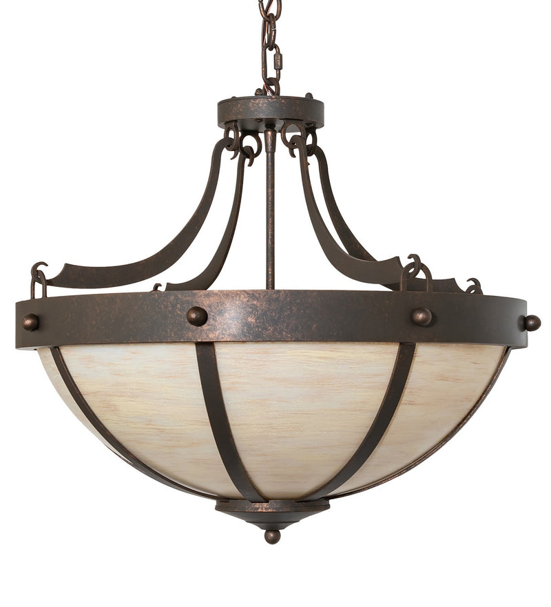Meyda Tiffany 134208 Three Light Pendant, Gilded Tobacco