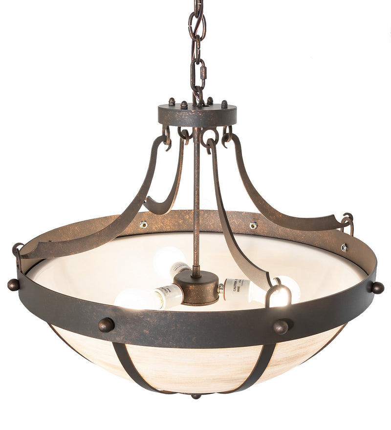 Meyda Tiffany 134208 Three Light Pendant, Gilded Tobacco