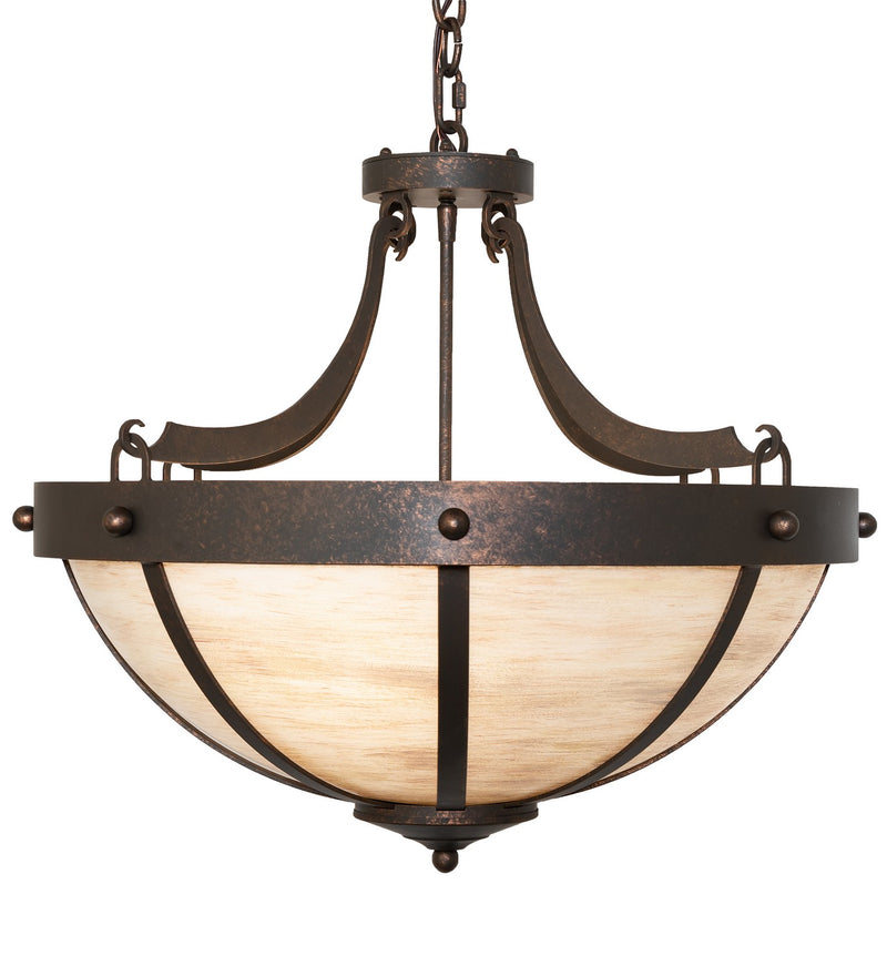 Meyda Tiffany 134208 Three Light Pendant, Gilded Tobacco