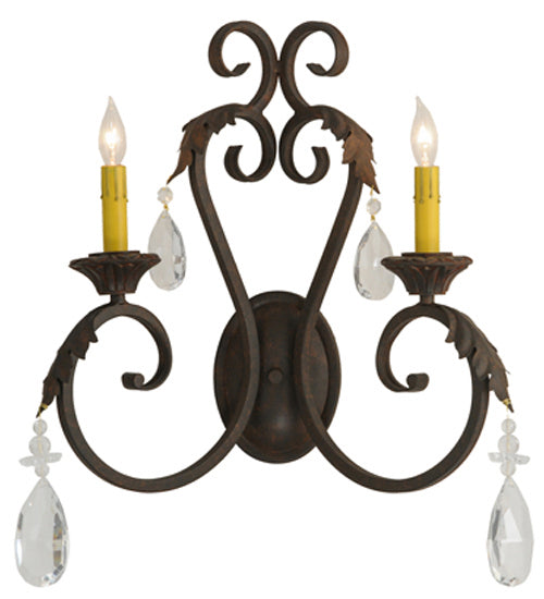 Meyda Tiffany 149381 Two Light Wall Sconce, Cajun Spice