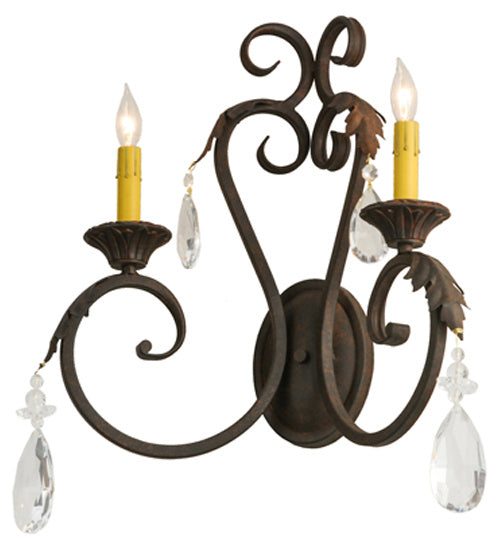 Meyda Tiffany 149381 Two Light Wall Sconce, Cajun Spice