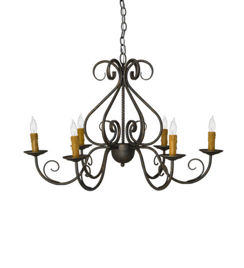 Meyda Tiffany 182580 Six Light Chandelier, French Bronze