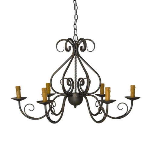 Meyda Tiffany 182580 Six Light Chandelier, French Bronze