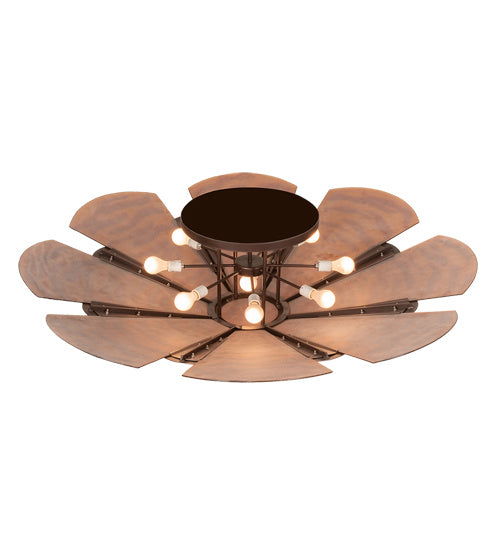Meyda Tiffany 197621 Six Light Semi-Flushmount, Mahogany Bronze