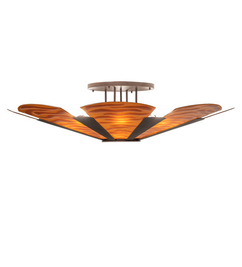 Meyda Tiffany 197621 Six Light Semi-Flushmount, Mahogany Bronze
