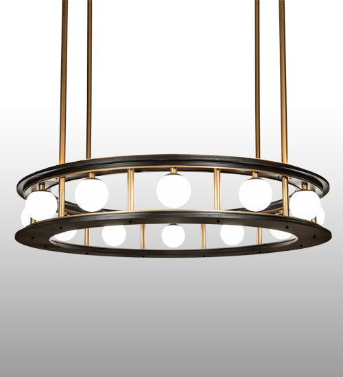 Meyda Tiffany 211593 LED Pendant, Gold Matte And Weathered Brass