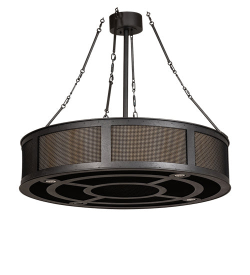 Meyda Tiffany 212497 16 Light Pendant, Solar Black And Natural Iron