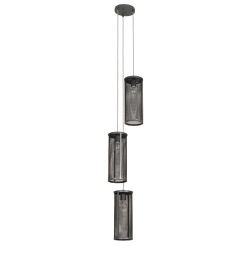 Meyda Tiffany 212780 Three Light Pendant, Natural Iron