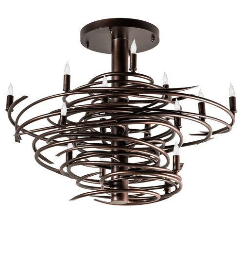 Meyda Tiffany 214928 15 Light Chandelier, Mahogany Bronze
