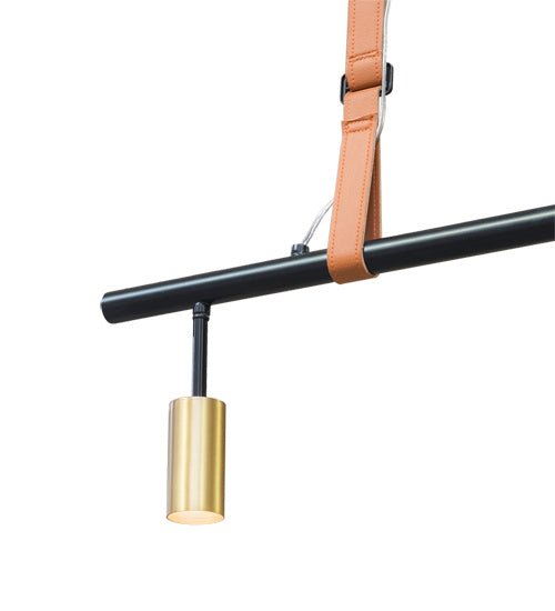 Meyda Tiffany 217279 Five Light Pendant, Matte Black And Satin Brass