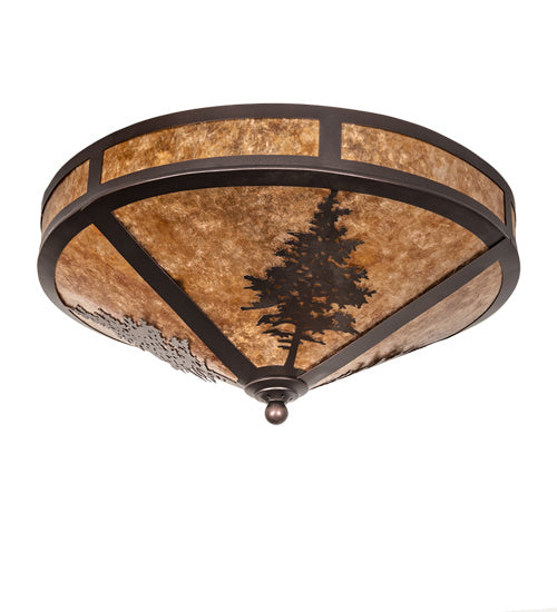 Meyda Tiffany 217917 Two Light Flushmount, Mahogany Bronze