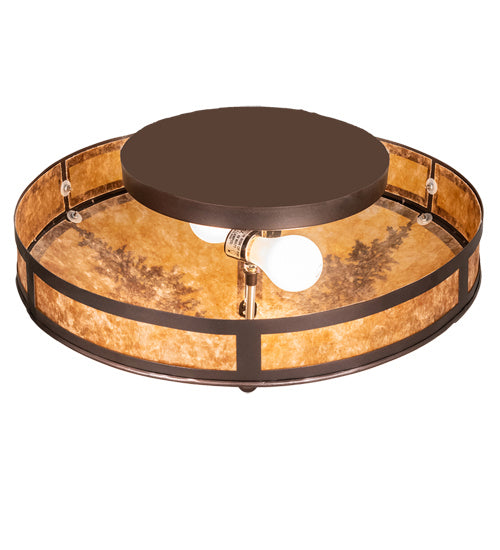 Meyda Tiffany 217917 Two Light Flushmount, Mahogany Bronze