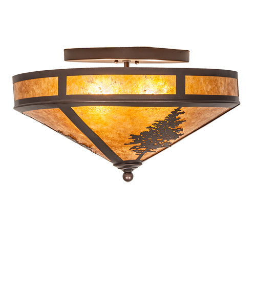 Meyda Tiffany 217917 Two Light Flushmount, Mahogany Bronze