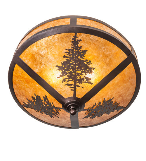 Meyda Tiffany 217917 Two Light Flushmount, Mahogany Bronze